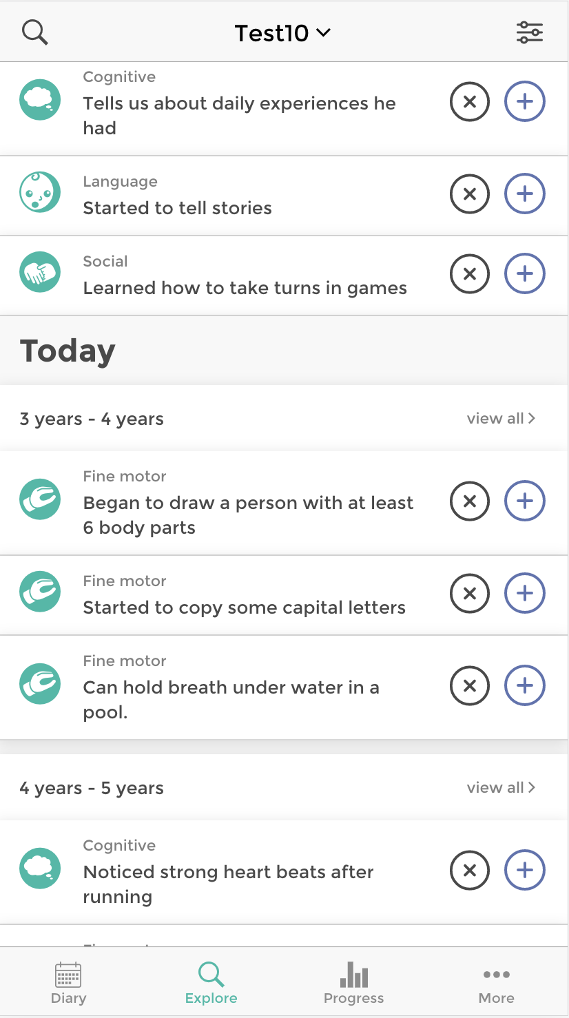 BabyTracks app screen 2