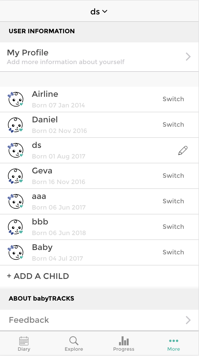 BabyTracks app screen 6